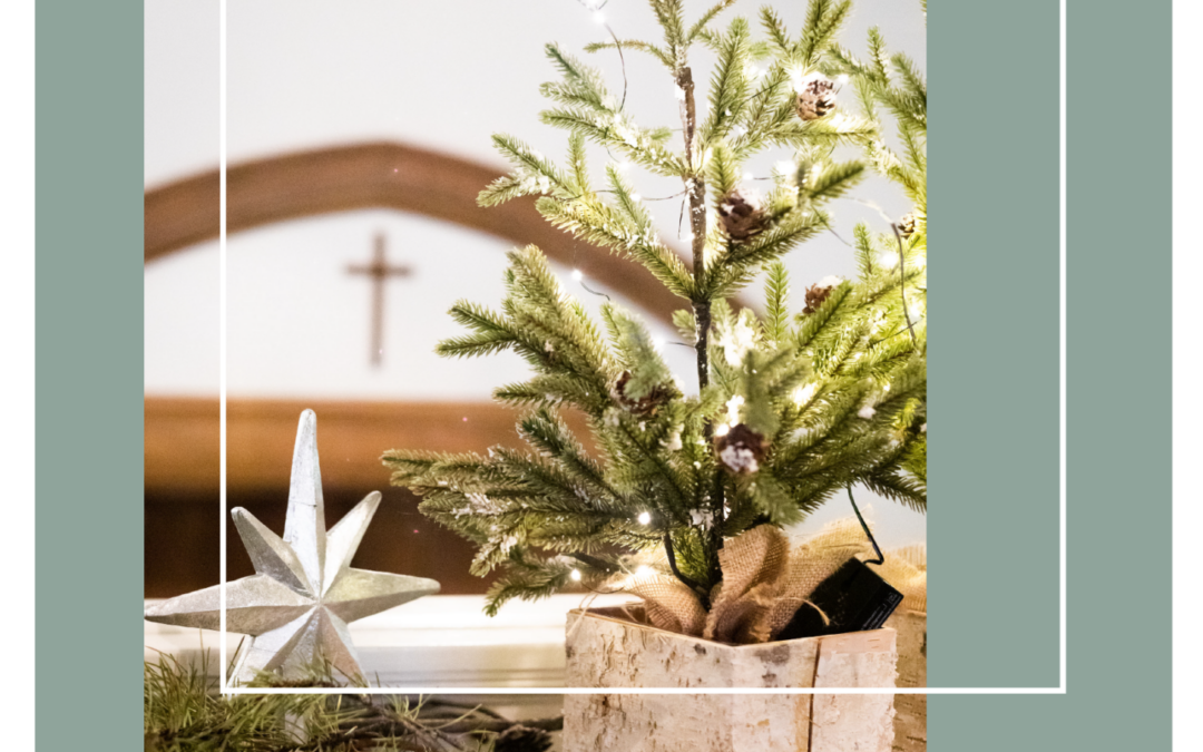 Advent decoration at Platt Park Church with a festive tree and star, symbolizing sacred waiting